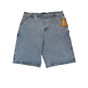 Enjoi Men's Denim Y2K 40oz Carpenter Skate Shorts Size 38 Light Blue Jeans NWT